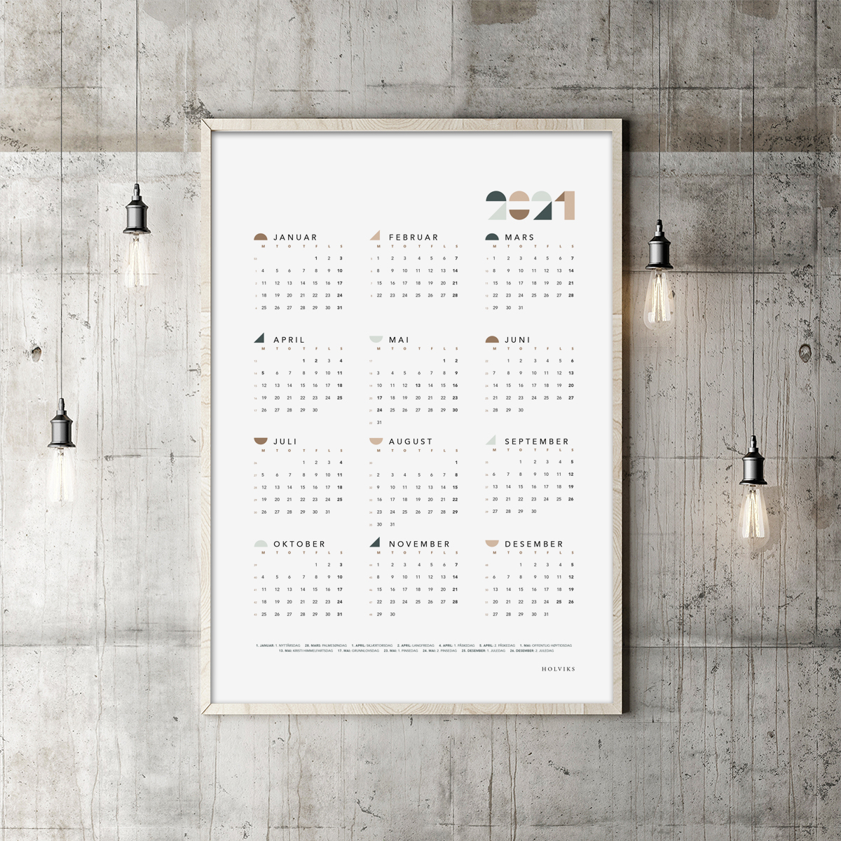Form Kalender 2021 Poster Holviks kalender 2021 rabatt