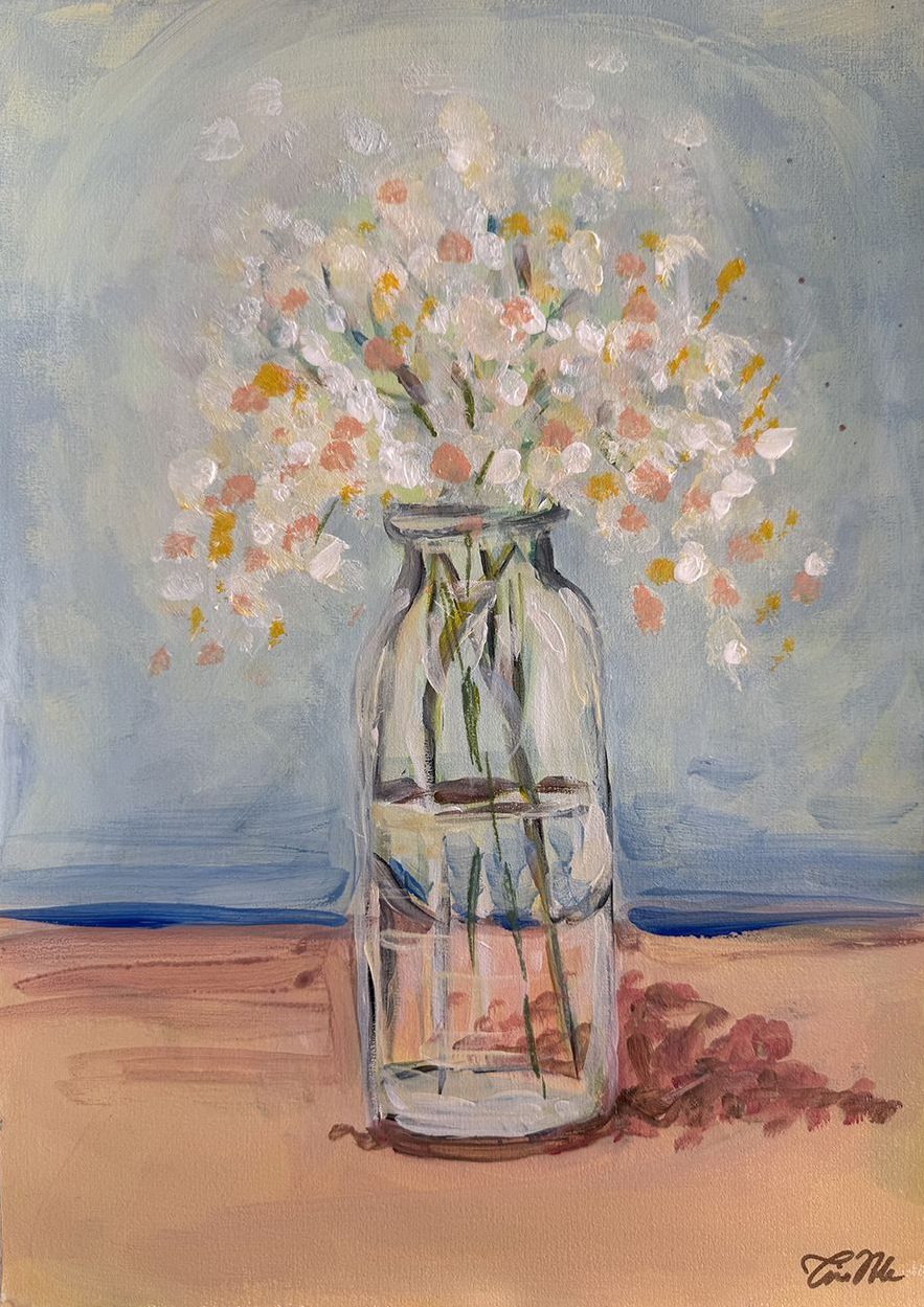 Sommerblomster malt av Tine Hole